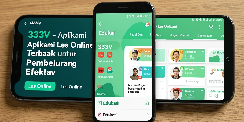 Tampilan antarmuka aplikasi Les Online 333V yang menarik dan mudah digunakan.
