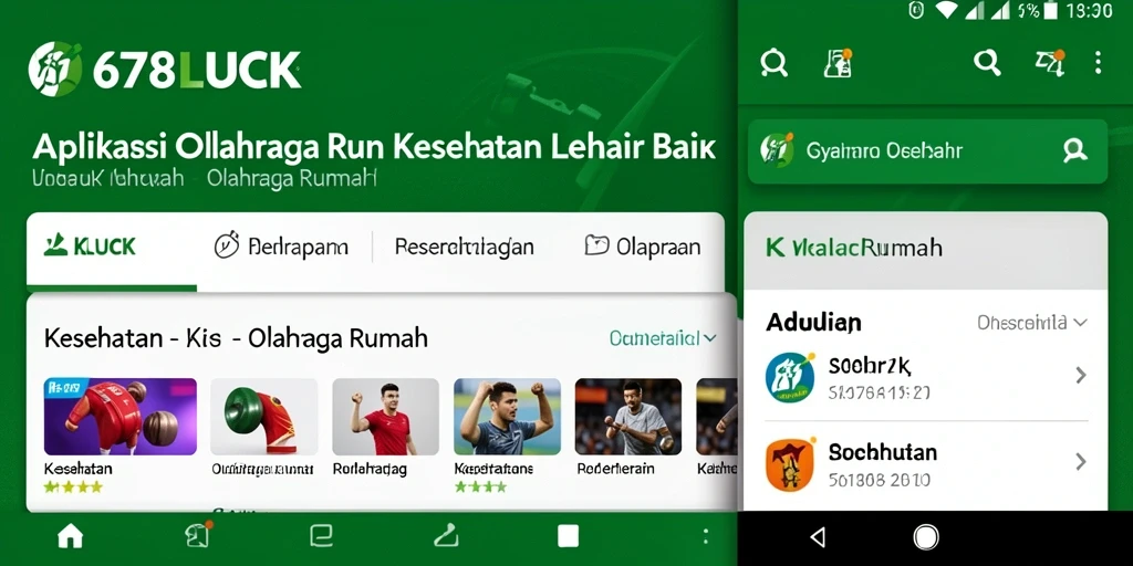 Antarmuka aplikasi 678LUCK yang interaktif dan fungsional untuk olahraga rumah.