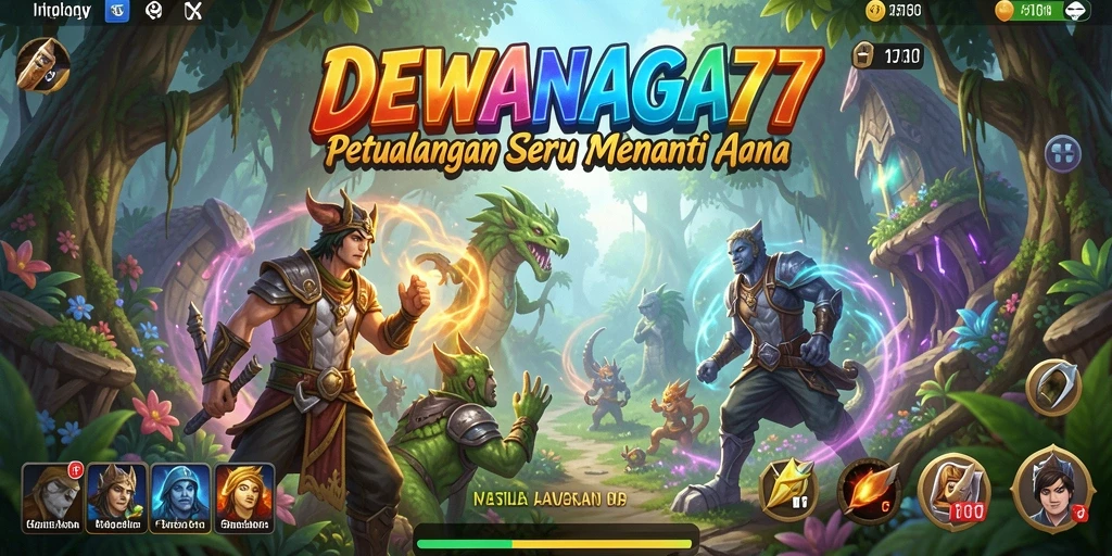 Tampilan antarmuka <strong>DEWANAGA77</strong> yang menarik dan penuh warna.