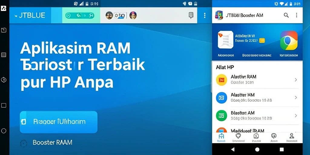 Antarmuka JTBLUE yang intuitif untuk optimasi RAM.