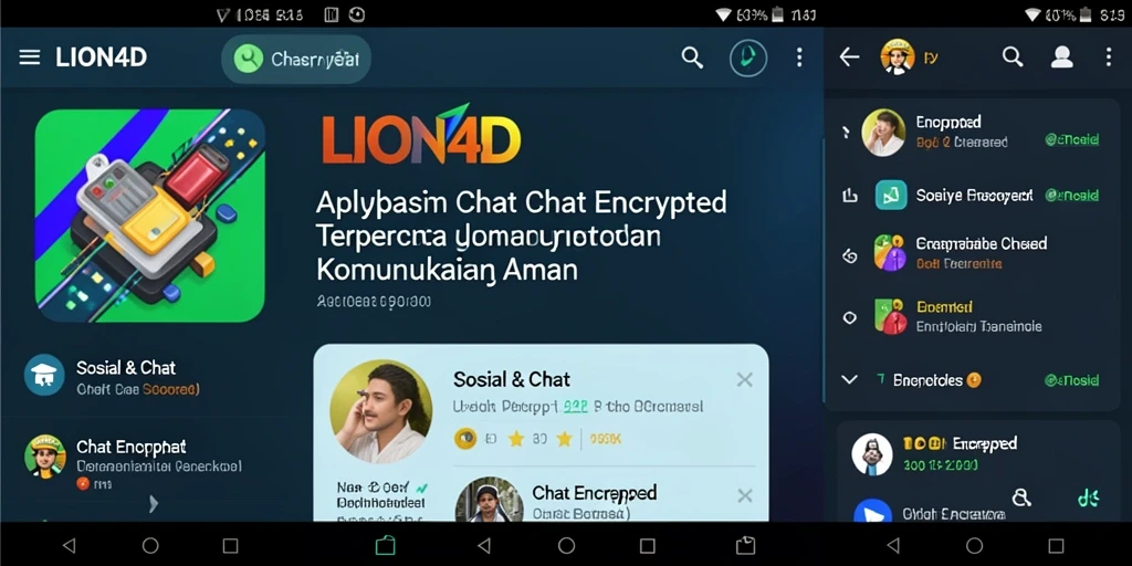 Antarmuka LION4D dengan fitur Chat Encrypted yang aman dan nyaman.