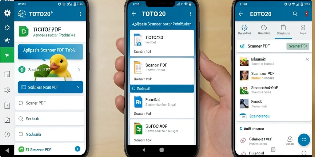 Antarmuka aplikasi TOTO20 yang memudahkan pemindaian dokumen PDF.