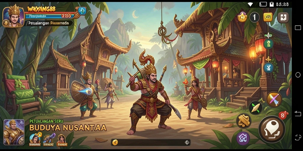 Tampilan antarmuka game WAYANG88 yang menarik dan penuh warna.