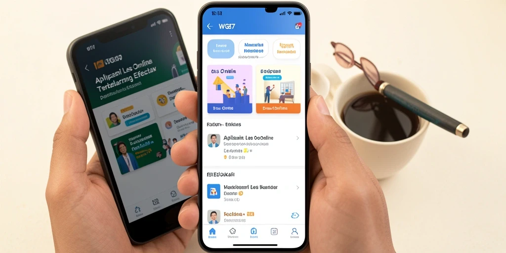 Tampilan antarmuka WG87 yang intuitif dan interaktif untuk Les Online.